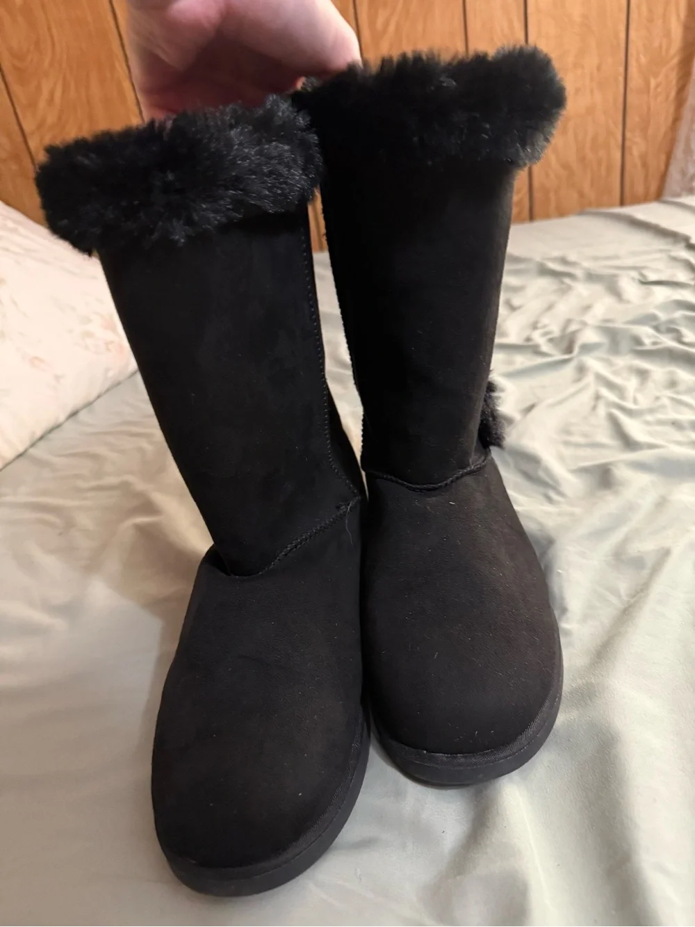 Juicy Couture Black Faux Fur Lined Booties